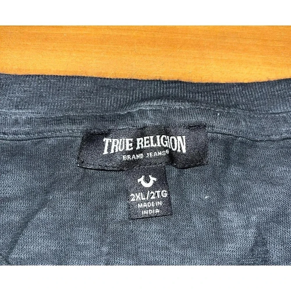 Mens True Religion Tie Dyed Embro Henley Short Sleeve Shirt